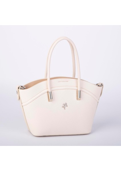 Kadın Mini Sepet Çanta El ve Çapraz Çanta Krem Lopez ( 20X18CM) fırsatları