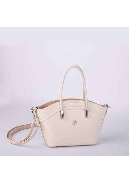 Kadın Mini Sepet Çanta El ve Çapraz Çanta Krem Lopez ( 20X18CM) indirimleri