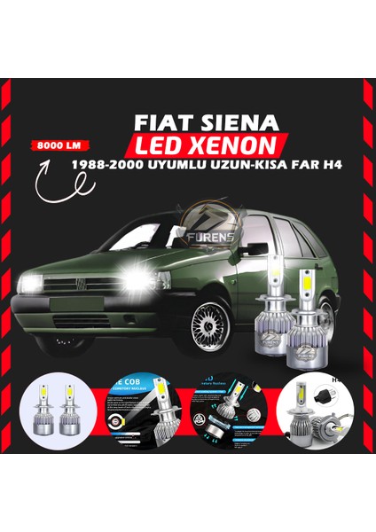 Fiat Tipo Uzun - Kısa Faruyumlu Şimşek Etkili Led Xenon Performance Series H4