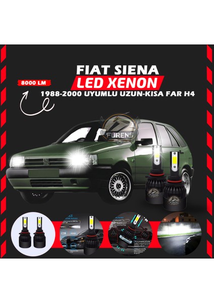 Fiat Tipo Uzun - Kısa Faruyumlu Şimşek Etkili Led Xenon Light Series H4
