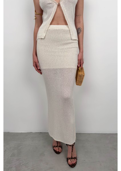 Maxi Boy Dokulu Etek modelleri