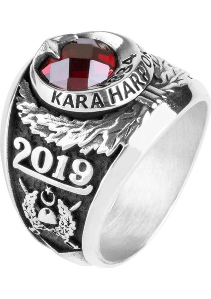 Kara Harp Okulu (Harbiye) Zirkon Taşlı 2019 Subay Devre Yüzüğü