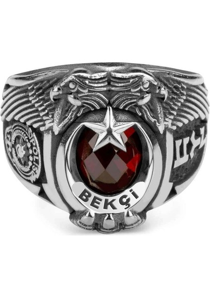 Çift Kartal Başlı Göktürkçe Türk Bekçi Yüzüğü