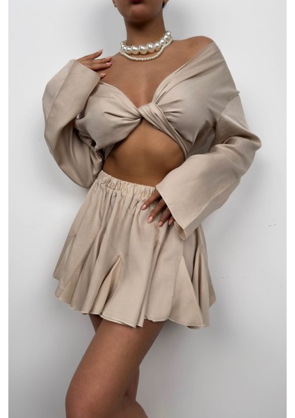 Kayık Yaka Uzun Kol Crop modelleri