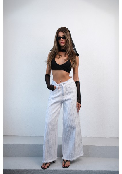 Püskül Detay Wide Leg Jean