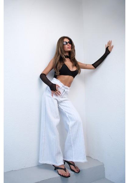 Püskül Detay Wide Leg Jean