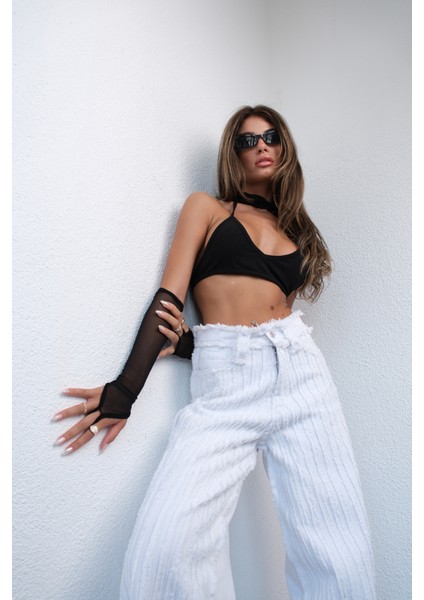 Püskül Detay Wide Leg Jean