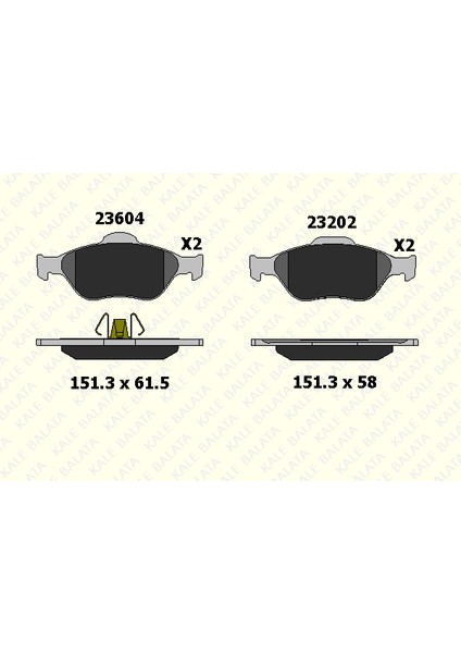 Ford Fiesta Ön Disk Fren Balata 2002-2008