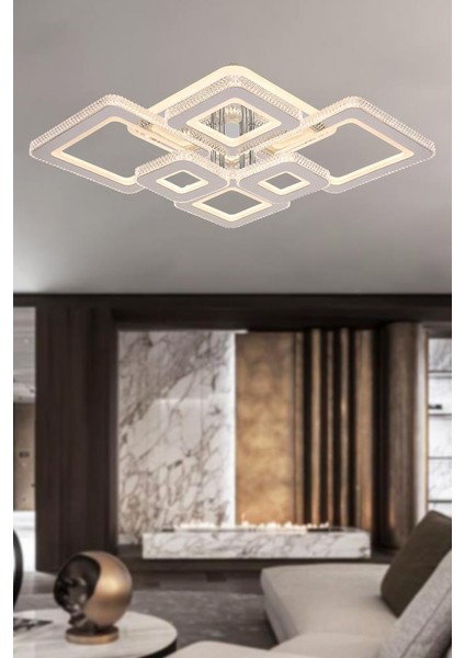 2021-6 Lı Krom Dimmer Kumandalı LED Avize