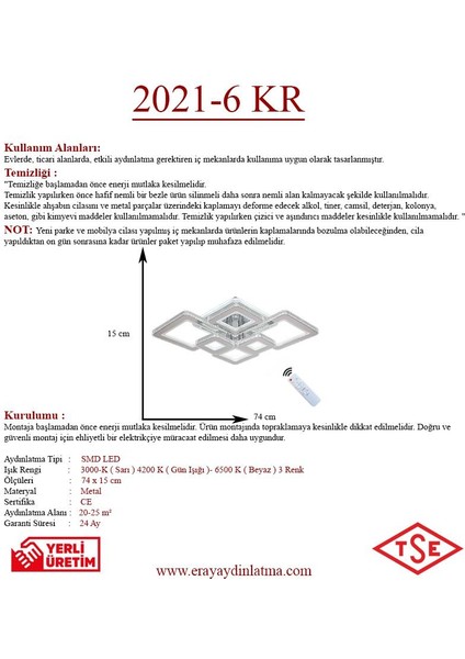 2021-6 Lı Krom Dimmer Kumandalı LED Avize fırsatları