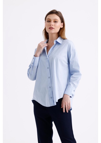 %96 Pamuk Esnek Poplin Kadın Gömlek 1163 fırsatları