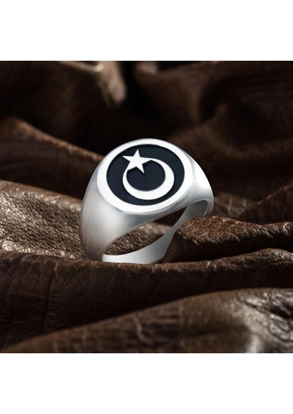 Teşkilat Dizisi Lisanslı Türkün Gücü Yüzüğü (Üçüncü Sezon Erkek 925 Ayar Gümüş Ay Yıldızlı)