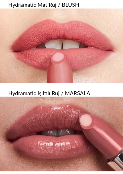 Hydramatic Mat ve Işıltılı Ruj Seti Pembe