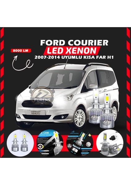 Ford Courier 2007-2014 Kısa Far Uyumlu Şimşek Etkili Led Xenon Performance Series H1
