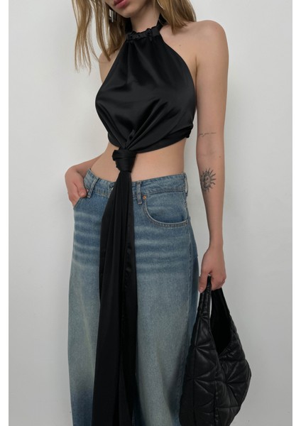 Önden Bağlamalı Saten Bluz modelleri