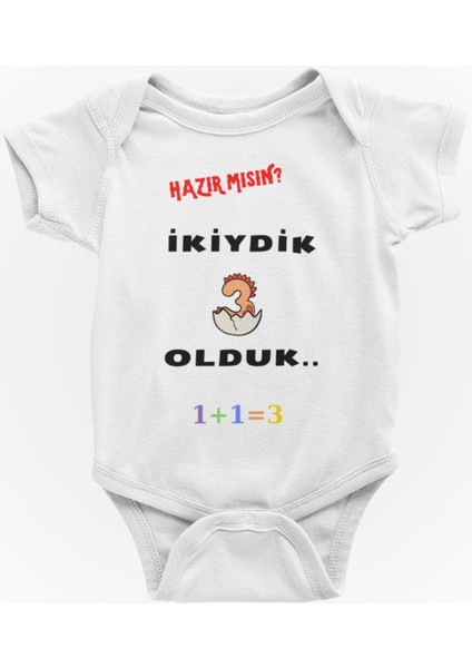 Ikiydik 3 Olduk Yazılı Hediyelik Baskılı Bebek Giyim Body Zıbın fiyatları