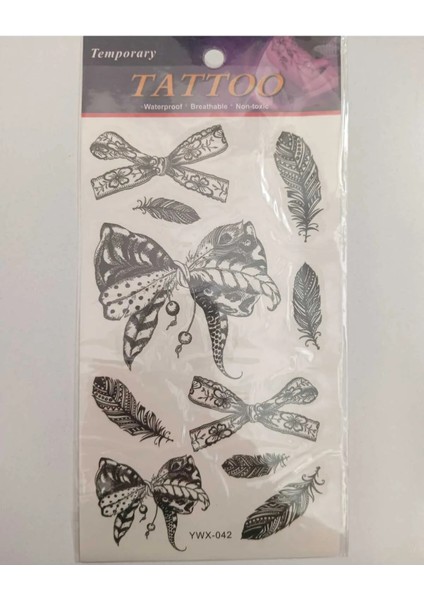 Kurdele ve Tüy Detaylı Geçici Dövme
