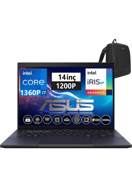 Expertbook B3404CVA-I7161TBB0D Intel Core I7 1360P Ddr5 16GB 512GB SSD 14" Fullhd+ IPS Freedos Taşınabilir Bilgisayar I7161TBB0D02+WEBLEGELSINÇANTA