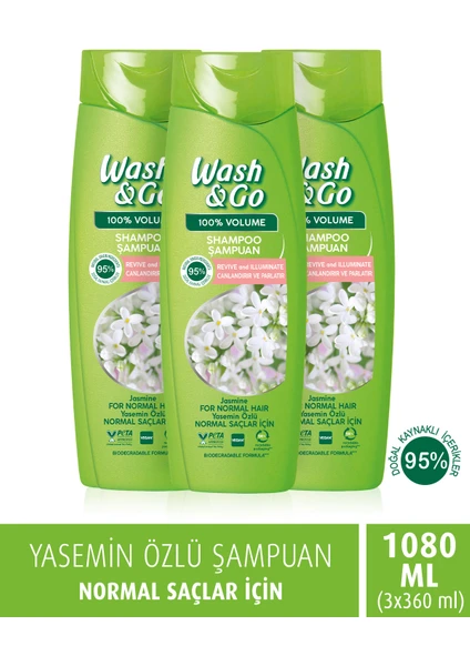 Wash & Go Yasemin Özlü Şampuan 360 ml X3 Adet