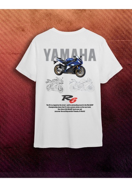 Ya-Ma-Ha Yzf R6 Motosiklet Tasarım Baskılı Tişört- Erkek T Shirt- Motorcu Tişörtü