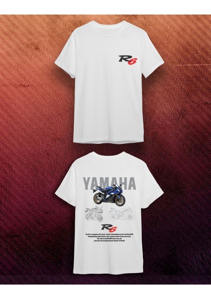 Ya-Ma-Ha Yzf R6 Motosiklet Tasarım Baskılı Tişört- Erkek T Shirt- Motorcu Tişörtü