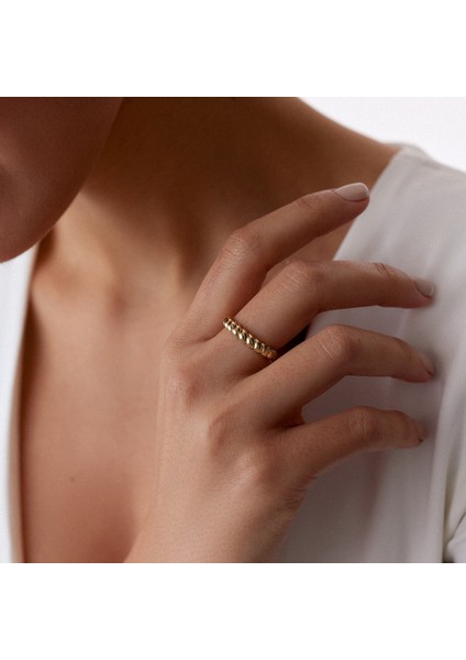 8 Ayar Altın Kruvasan Kadın Yüzük modelleri