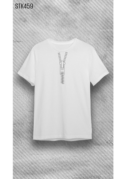 Beyaz %100 Pamuk Süprem Bisiklet Baskılı T-Shirt