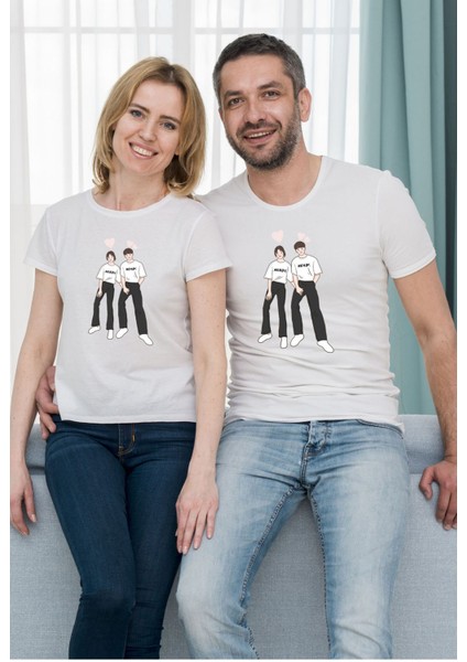 Sevgili Kombini Baskılı Unisex Tişört (Tek Adet Fiyatıdır. Kombin Için Ayrı Ayrı Sipariş Veriniz)