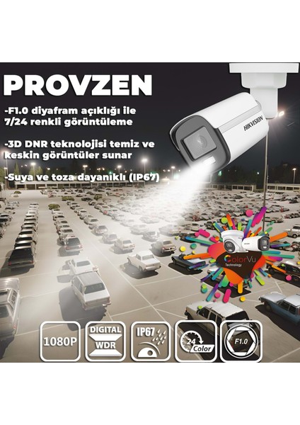 Hikvision Colorvu Gece Renkli 12 Kameralı Set 1 Tb HDD