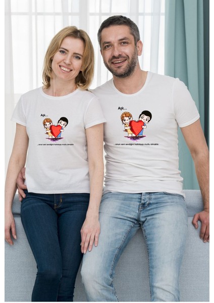Sevgili Şıpsevdi Baskılı Unisex Tişört (Tek Adet Fiyatıdır. Kombin Için Ayrı Ayrı Sipariş Veriniz)