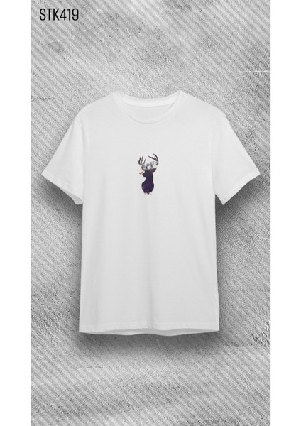 Unisex Bisiklet Yaka Minimal Baskılı Tshirt/ T-Shirt- Cocuk T-Shirt/ Beyaz Kadin T- Shirt