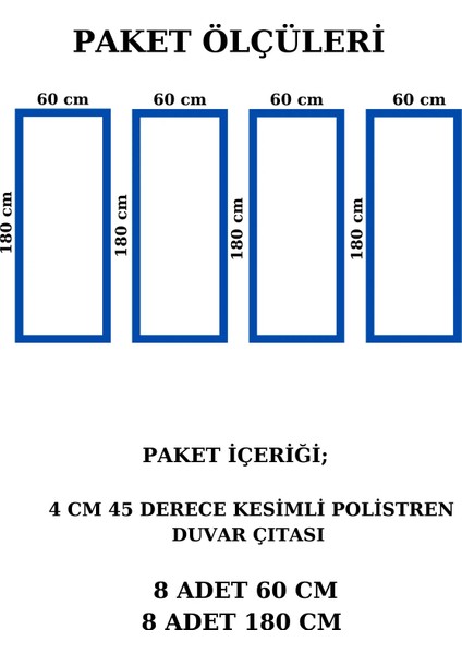 Dekoratif Boyanabilir 4 cm Duvar Çıtası Kesimli Hazır Paket Televizyon Ünitesi