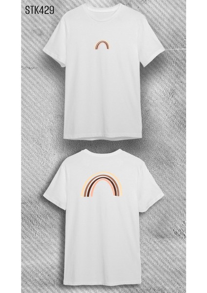 Bisiklet Yaka Şeker Baskılı Beyaz T-Shirt