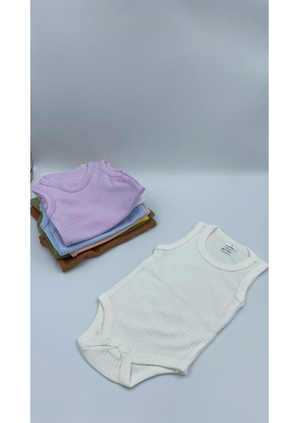 Erkek Kız Bebek Çocuk Fitilli Pamuklu Çıtçıtlı Atlet Body Zıbın