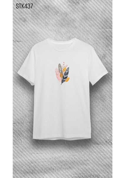 Bisiklet Yaka Şeker Baskılı Beyaz T-Shirt