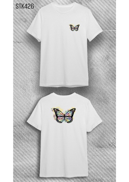 Unisex Bisiklet Yaka Minimal Baskılı Tshirt/ T-Shirt- Cocuk T-Shirt/ Beyaz Kadin T- Shirt