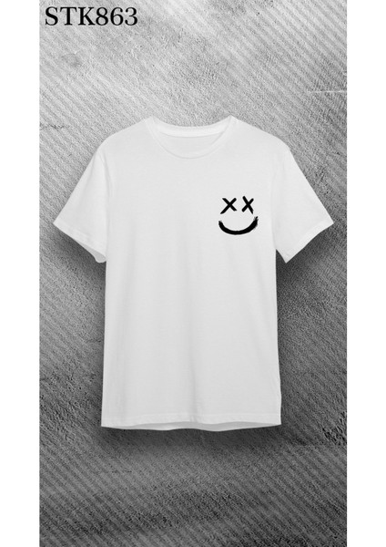 Unisex Çocuk Bisiklet Yaka Baskılı T-Shirt