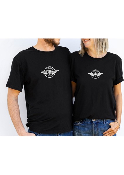 Unisex Bisiklet Yaka Kısa Kol Sevgili Kombin Baskılı %100 Pamuklu T-Shirt (Adet Fiyatıdır)