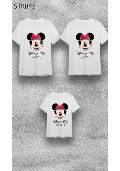 Unisex Bisiklet Yaka Kısa Kol Çizgi Film Karakter Baskılı Pamuklu T-Shirt
