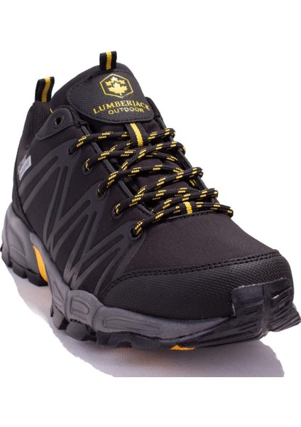 Shellbb Siyah Sarı Ortopedik Outdoor Waterproof Erkek Spor Ayakkabı