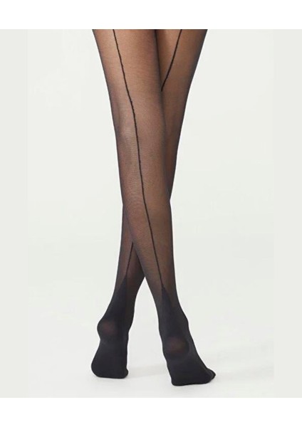 Intive Arkası Çizgili Nostalji 20 Den Siyah Külotlu Çorap indirimleri