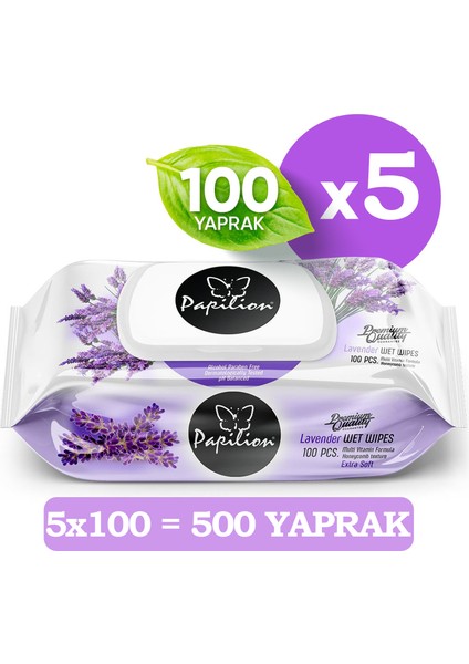 Premium Lavanta Özlü Ekstra Soft Islak Havlu 100X5 - 500 Yaprak