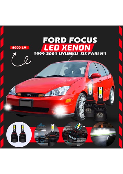 Ford Focus 1 1999-2001 Sis Farı Uyumlu Şimşek Etkili Led Xenon Light Series H1