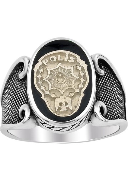 Siyah Mineli Polis Yüzüğü