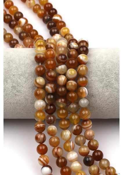 Madagaskar Akik Doğal Taş Dizi 8 mm Küre Kesim