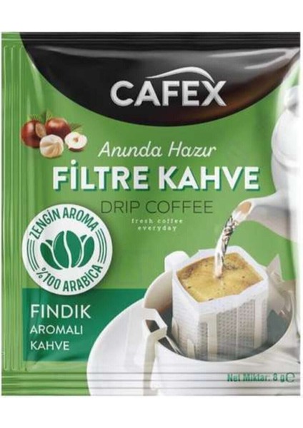 10 Lu Paket Filtre Kahve Fındık Aromalı 8 gr