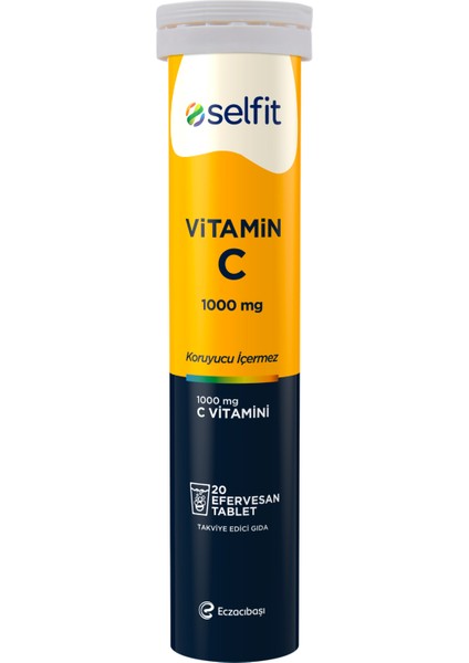 Vitamin C 1000 Mg 20 Efervesan Tablet - C Vitamini, Portakal Aromalı