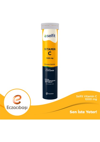 Vitamin C 1000 Mg 20 Efervesan Tablet - C Vitamini, Portakal Aromalı