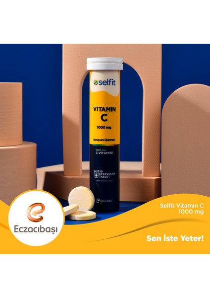 Vitamin C 1000 Mg 20 Efervesan Tablet - C Vitamini, Portakal Aromalı