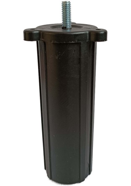 (Vida Ölçüsüne Dikkat) - Orta Plastik Mobilya Koltuk Kanepe Ayağı 4 Adet Siyah 14 - 19 cm 5/16 Vida